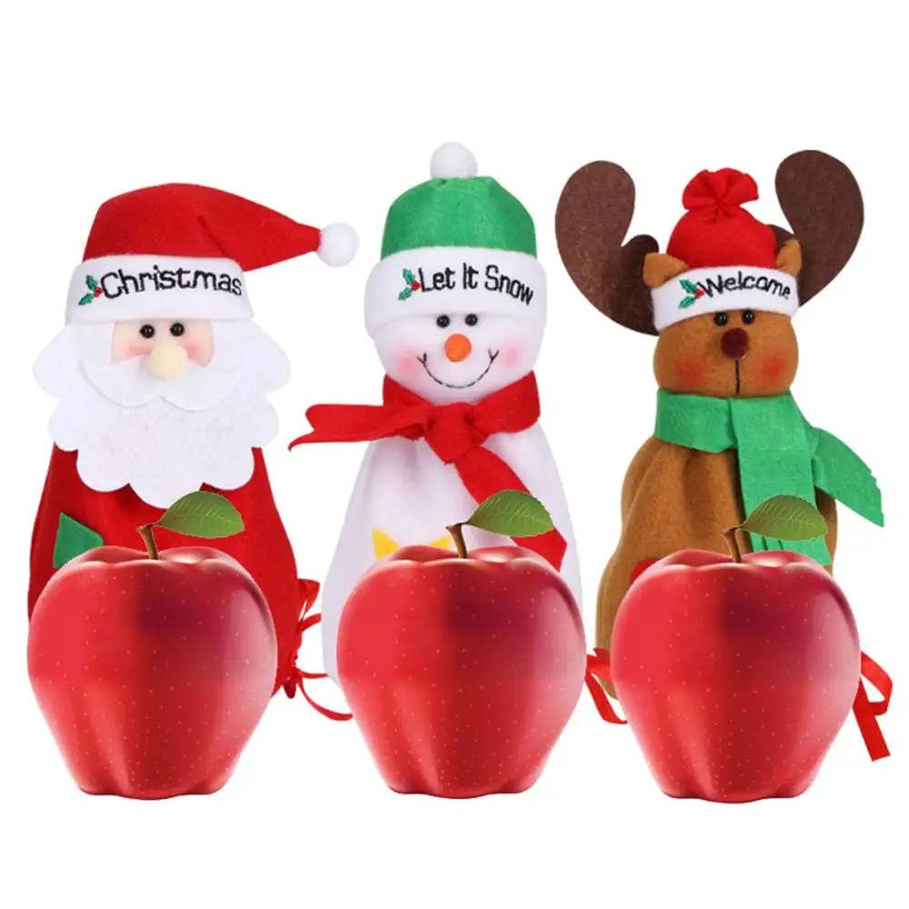 

Christmas apple bag candy bag old man snowman elk drawstring candy bag pendant decoration Christmas scene layout