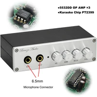 hifivv audio family ktv karaoke preamplifier dual 6 5mm microphone interface pt2399 chip 5532dd opamp with decoder effector