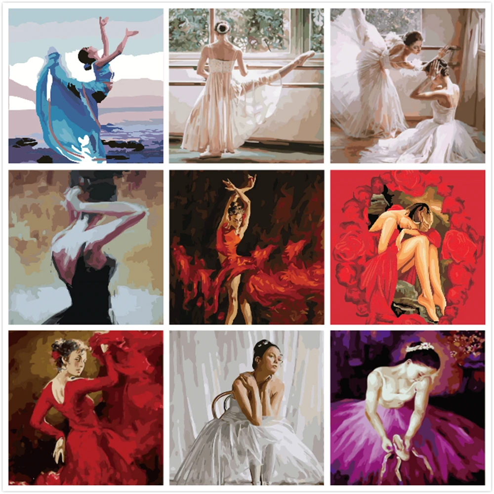 

Graceful Women Painting By Numbers For Adults Kits Hand Painted Decor Drawing Canvas DIY Oil Coloring Paint Pictures By Numbers