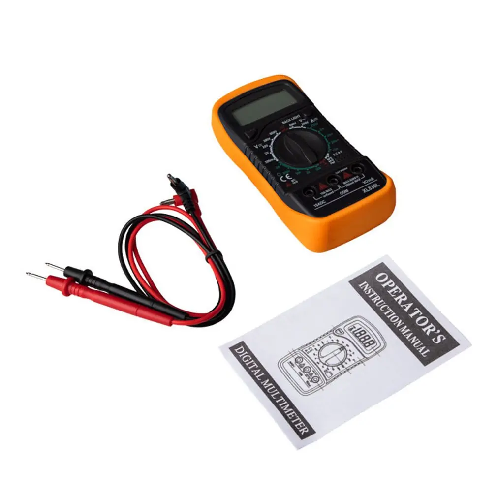 

XL830L LCD Digital Multimeter Ammeter Voltmeter Ohmmeter Electric Handheld Multitester AC/DC Volt Tester Portable With Test Lead