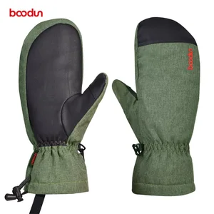Зимние лыжные перчатки Boodun для мужчин и женщин, ветрозащитные водонепроницаемые перчатки для сноуборда и катания на лыжах, теплые флисовые перчатки из искусственной кожи