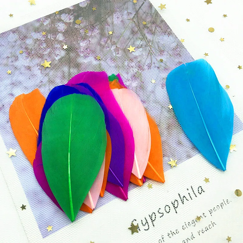 Натуральные гусиные перья 4 8 см разноцветные белые шлейф сделай сам ювелирные