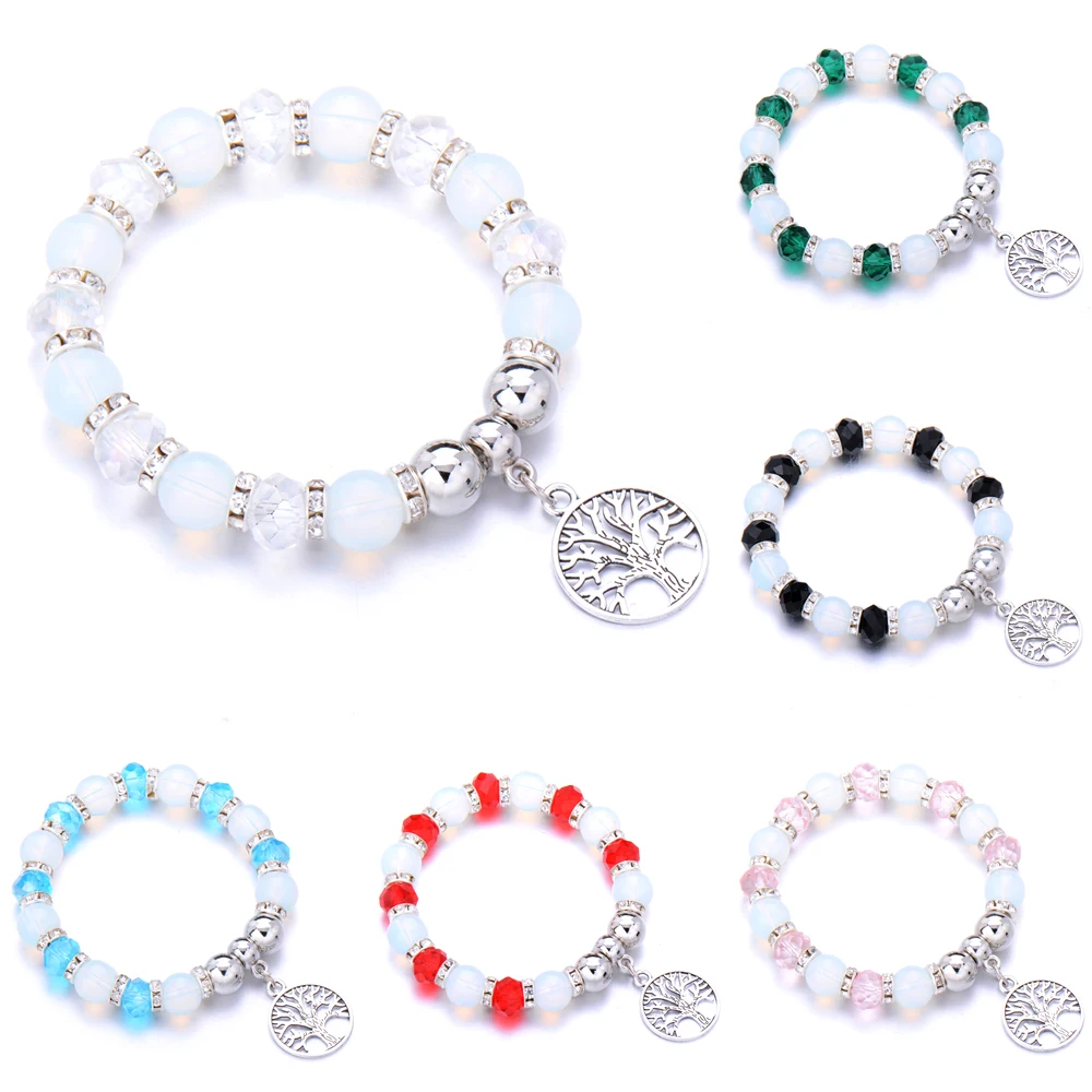

Tree of life 6 colors Charm Natural Stone Bracelet Matte Beaded Bracelets Handmade Men Women Prayer Fitness Chain Couple Jewelry