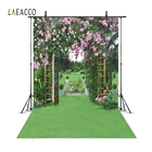 Laeacco фон для фотосъемки с изображением сада, цветов, перголы, арки, ворот, зеленого пола