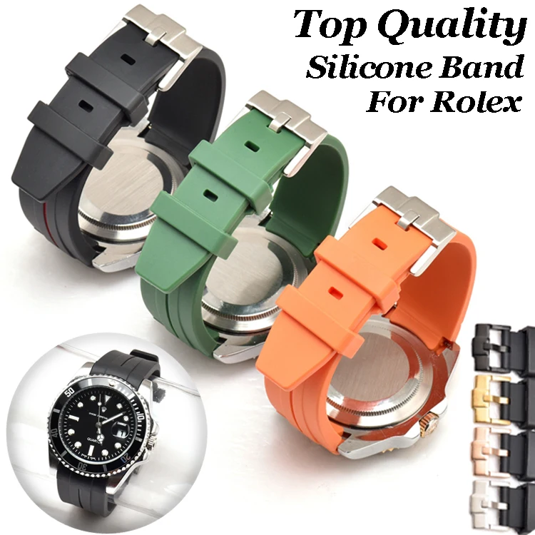 Ремешок резиновый FKM для часов 20 мм 21 22 высококачественный браслет Rolex Submarainer