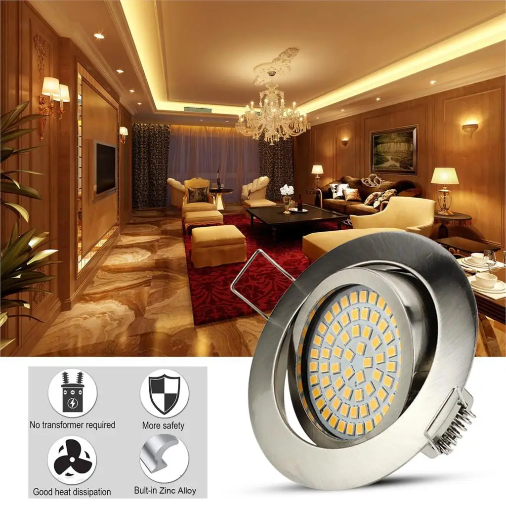 Светодиодный потолочный светильник 3 5 Вт Круглый никелевый с защитой из