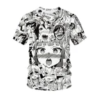 Camiseta с принтом Ahegao 3D из аниме для мужчин и женщин, одежда с узором из кружева и кружева, camiseta de