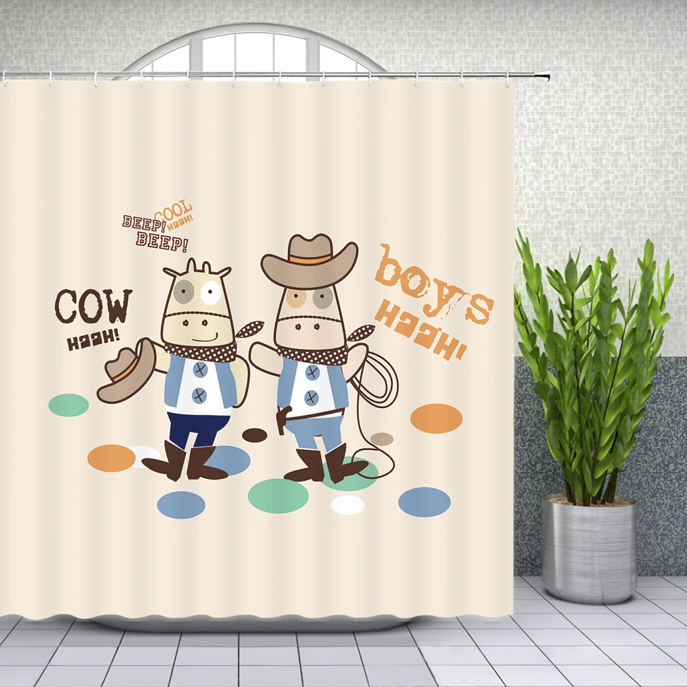 

Занавески для душа из полиэстера, с мультяшными животными