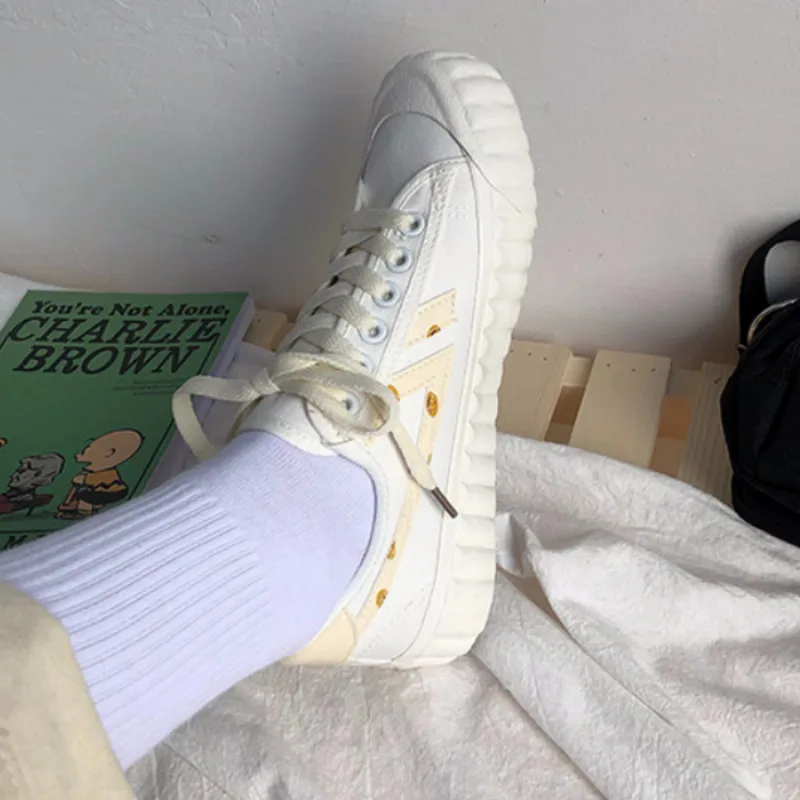 Кроссовки женские на плоской подошве Вулканизированная подошва холщовые