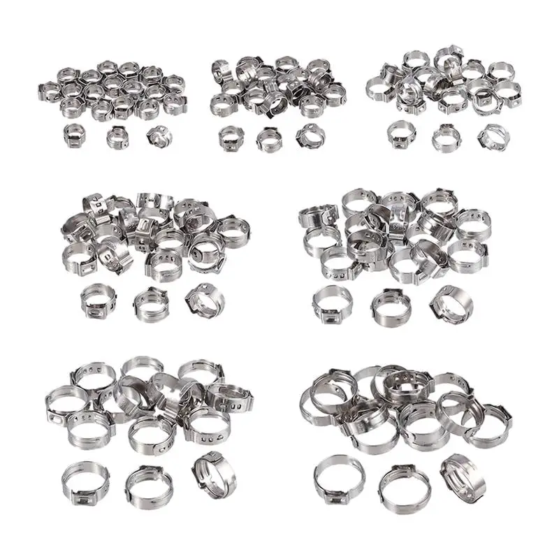 130 шт. 304 Нержавеющая сталь зажим шланга ухо Non шест с простой для 7 мм 8 10 5 12 15 3 18 21