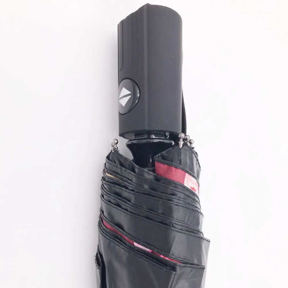 Складной автоматический зонт с черным покрытием для мужчин и женщин