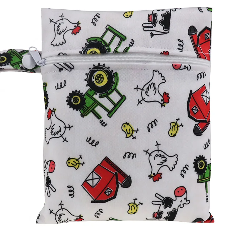 Hylidge Waterproof Pocket Diaper Bag Baby Bags for Mom Printed Nappy Bag Travel Wet Dry Bag Small Baby Diaper Organizer 15*20CM