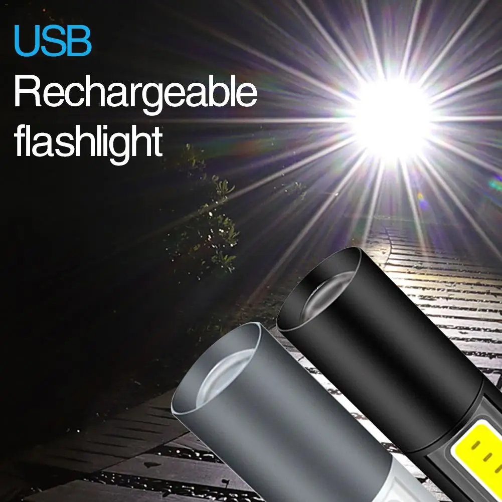 Светодиодный мини фонарик с Usb Водонепроницаемый COB боковой фонарь функцией