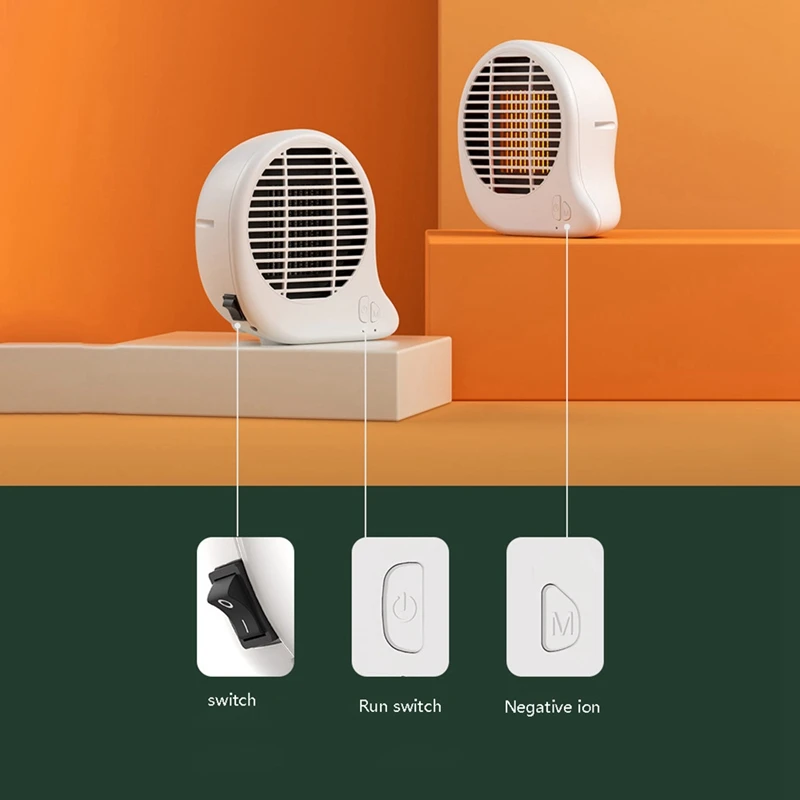 

NJ01S Electric Winter Warmer Desktop Heater Speed Heater Desktop Small Heater Air Purifier US Plug