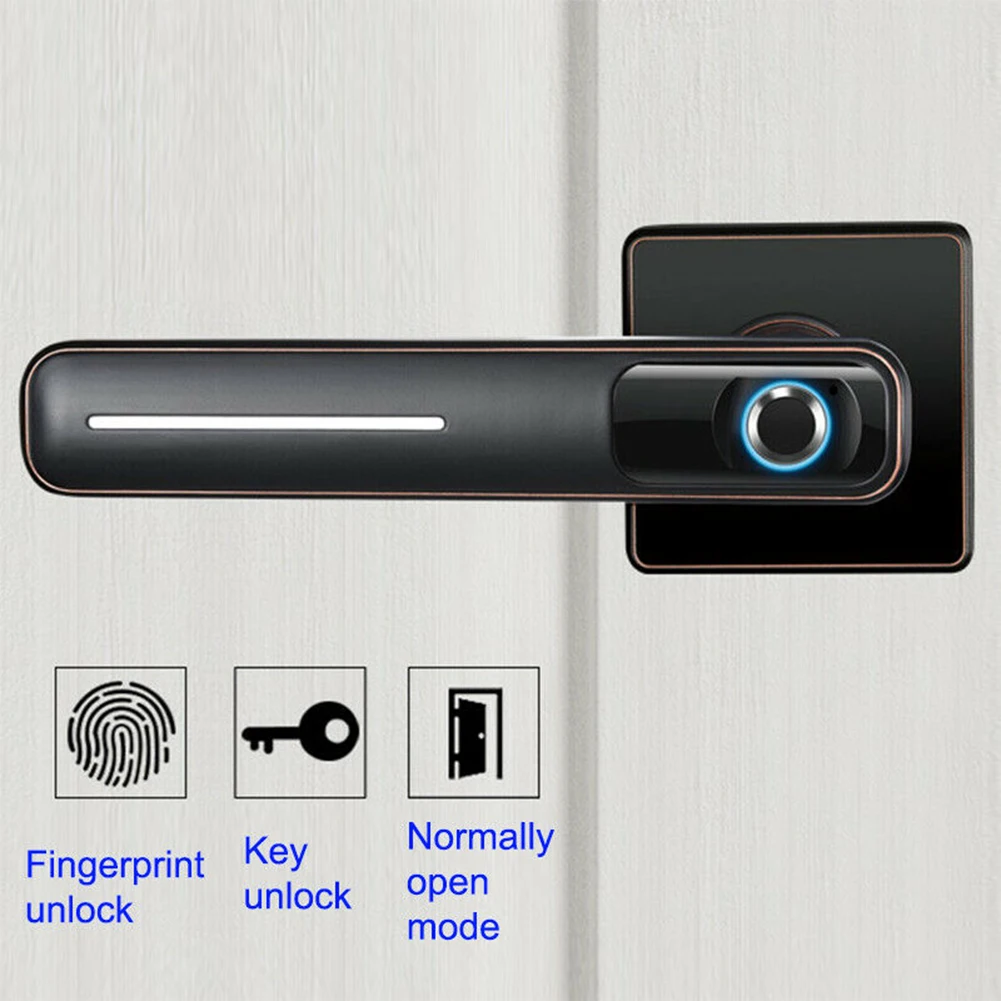 

Door Security Home USB Charging Durable Biometric Fingerprint Lock Semiconductor Smart Electronic Stainless Steel With Keys