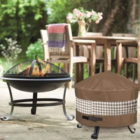 outdoor round fire pit cover waterproof furniture patio full protection oxford cloth brazier hood dust cover