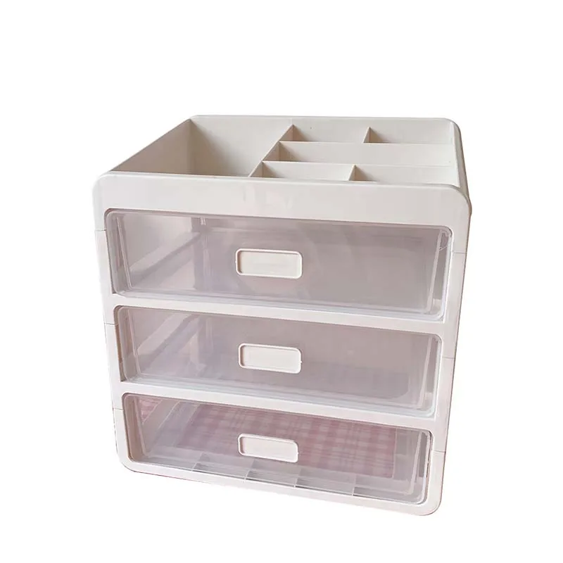 

Korean Jewelry Desk Large Capacity Transparent Drawer Type Desktop Organizer Desk Storag Box Pen Holder School Office Stationery