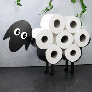 novelty black sheep toilet roll holder bathroom ornament free standing metal paper towel holder free global shipping