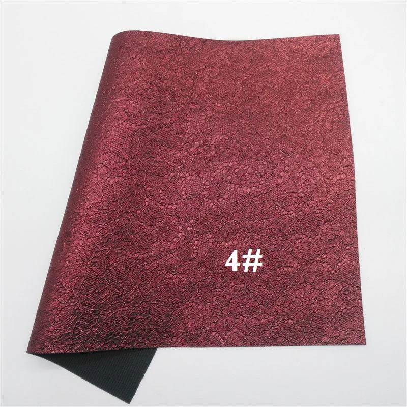 Glitterwishcome 21X29 см A4 размер винил для бантов кружево тиснение искусственная ткань, синтетическая искусственная кожа листы для бантов, GM608A - Цвет: 4