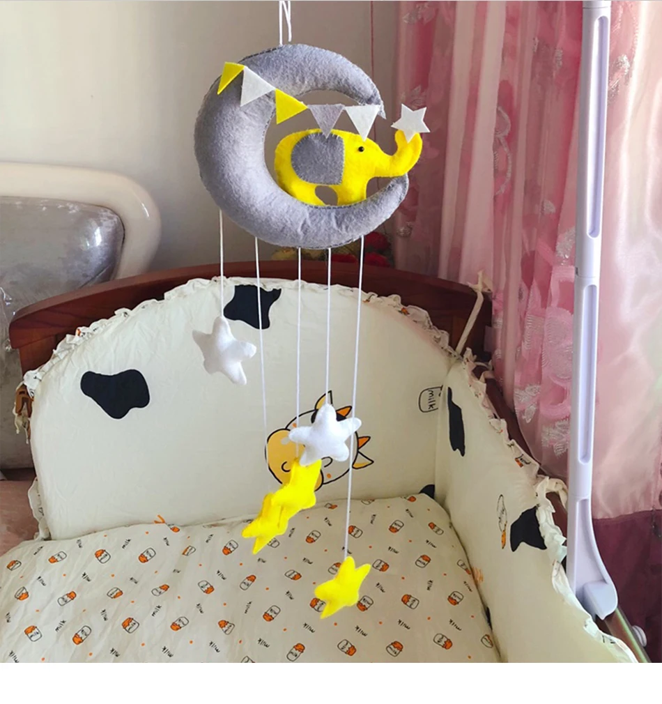 Детские игрушки Луна Лебедь DIY погремушки Мама ручной работы прикроватная игрушка-колокольчик вращающаяся кроватка для новорожденных держатель Кровать ветрозащитная Музыкальная Коробка игрушка