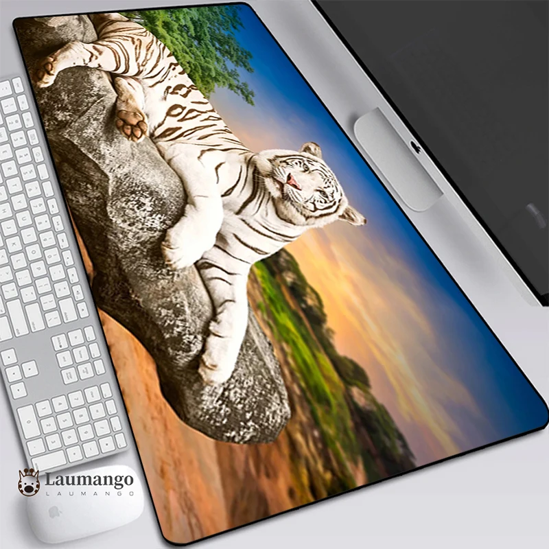 

Белый коврик для мыши с тигром, коврик для мыши для ноутбука, геймерский коврик для клавиатуры 300x800, коврик, офисные аксессуары для игрового ...