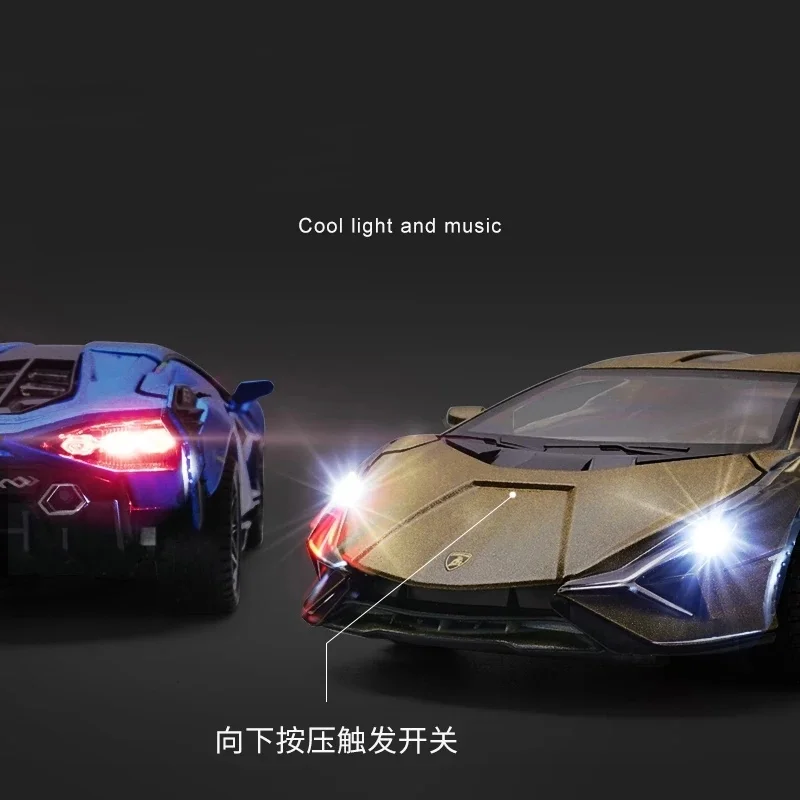 Новая модель автомобиля Lamborghini Sian Lightning 1:32 из сплава металла Спортивная