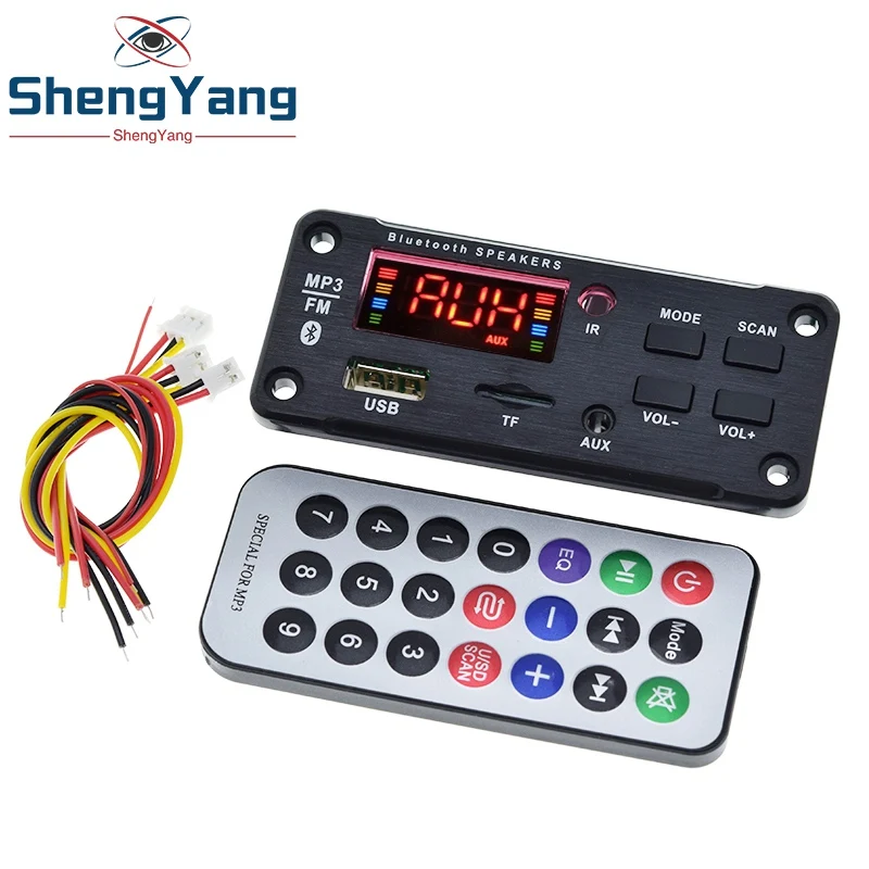 Mp3-декодер плата с цветным экраном Bluetooth V5.0 Автомобильный MP3-плеер USB-модуль записи