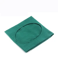 single drape dark green single and double layer high temperature disinfection hole towel pure cotton cloth hole towel pad