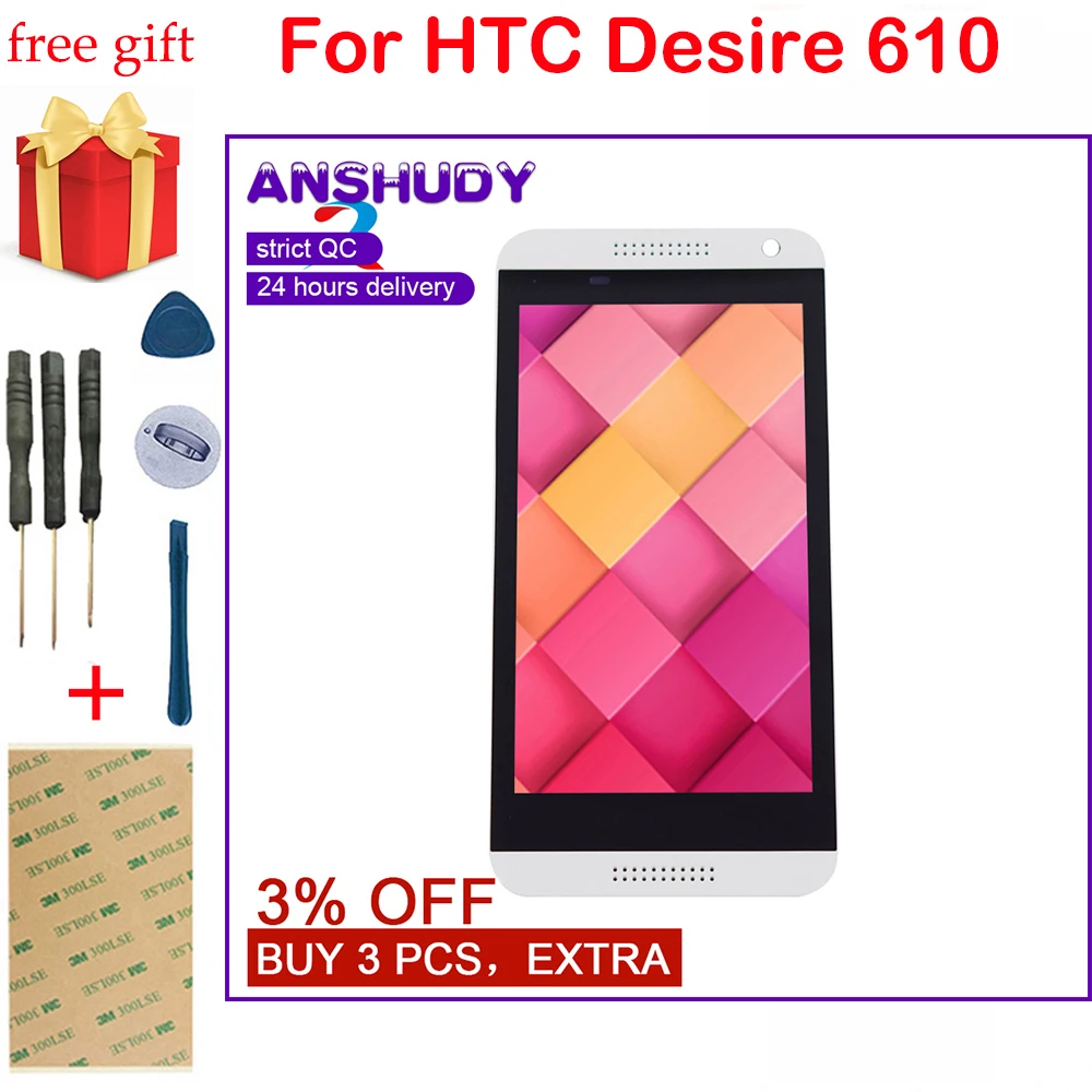 Для HTC Desire 610 ЖК-дисплей кодирующий преобразователь сенсорного экрана в сборе