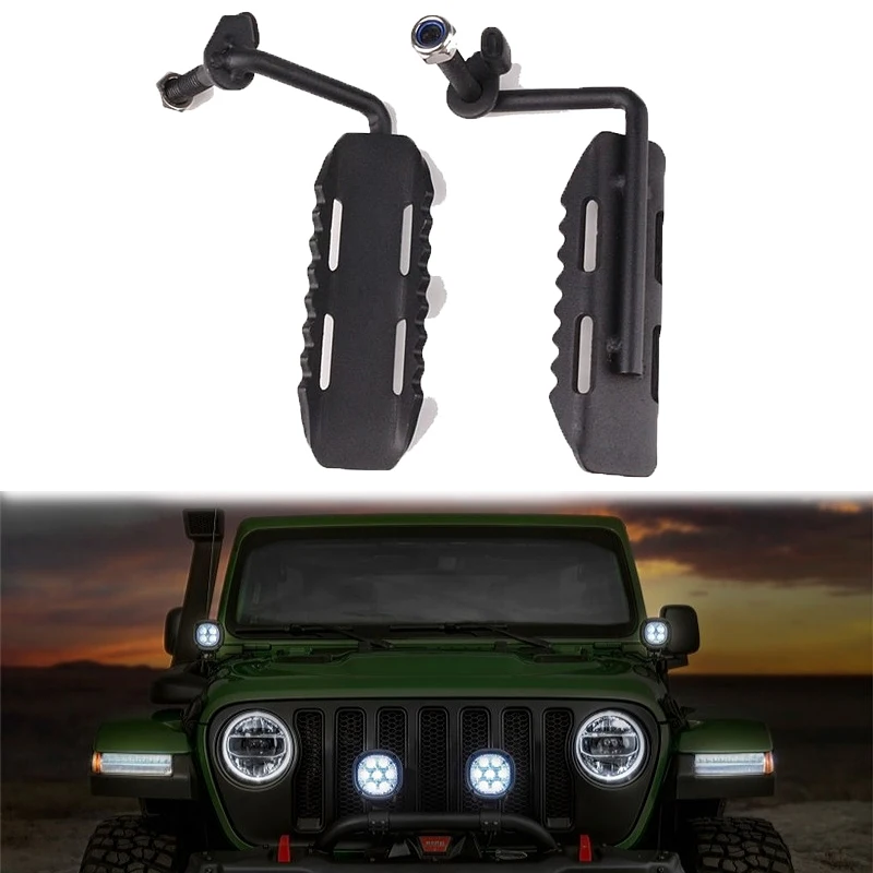 

1Pair Black Steel Wrangler Foot Pegs Fit for Jeep Wrangler JK JKU 2007-2017 Exterior Door Hinge Foot Rest Peg Pedal Car Foot Peg