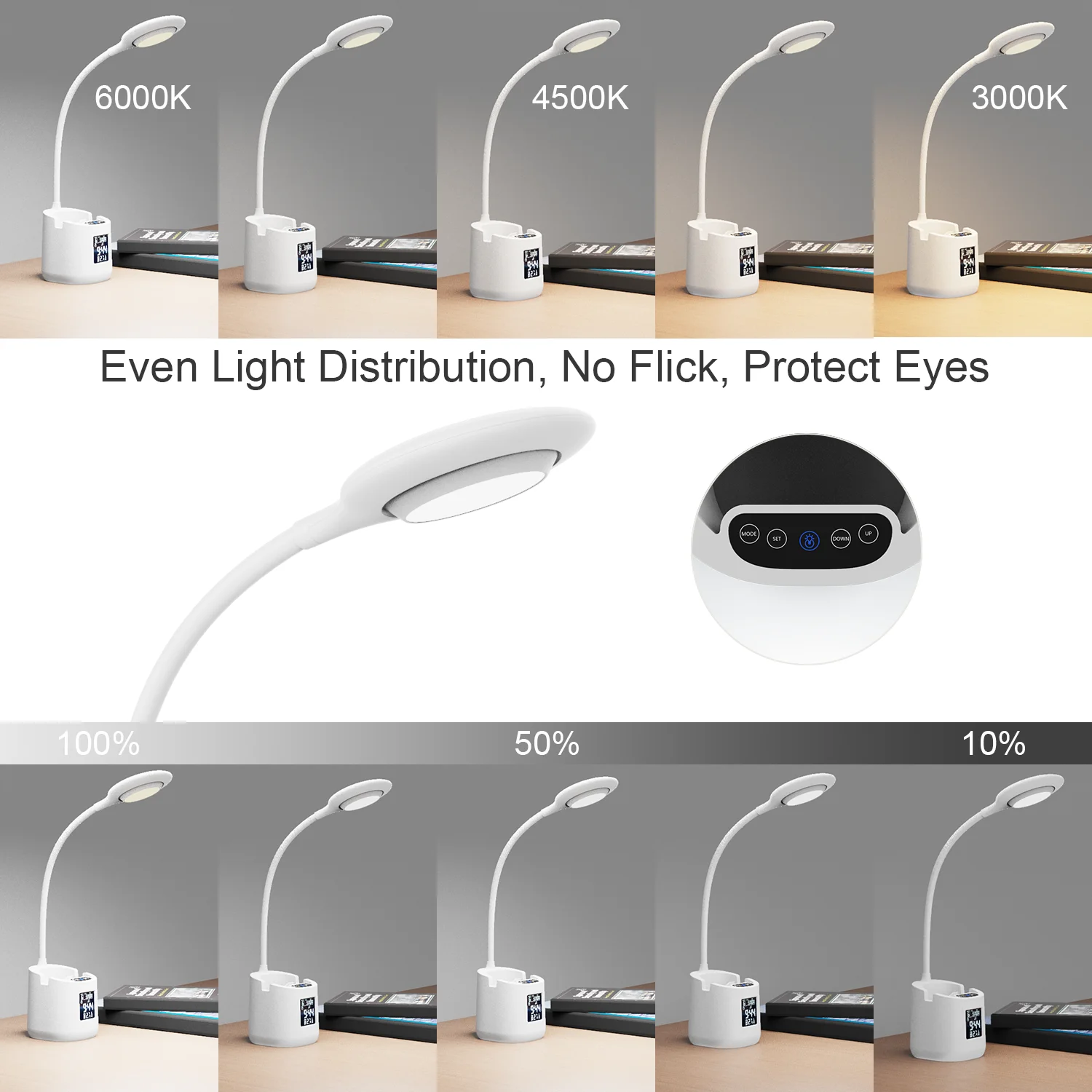 Настольная лампа для учебы светодиодная настольная с регулируемой яркостью 3