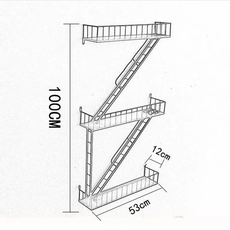 

BAR DECORATION INDUSTRY STYLE RETRO CAFE SHOP WALL HANGING IRON LADDER WALL MURAL DECORATIVE SHELF WALL MOUNTED RACKroom Art