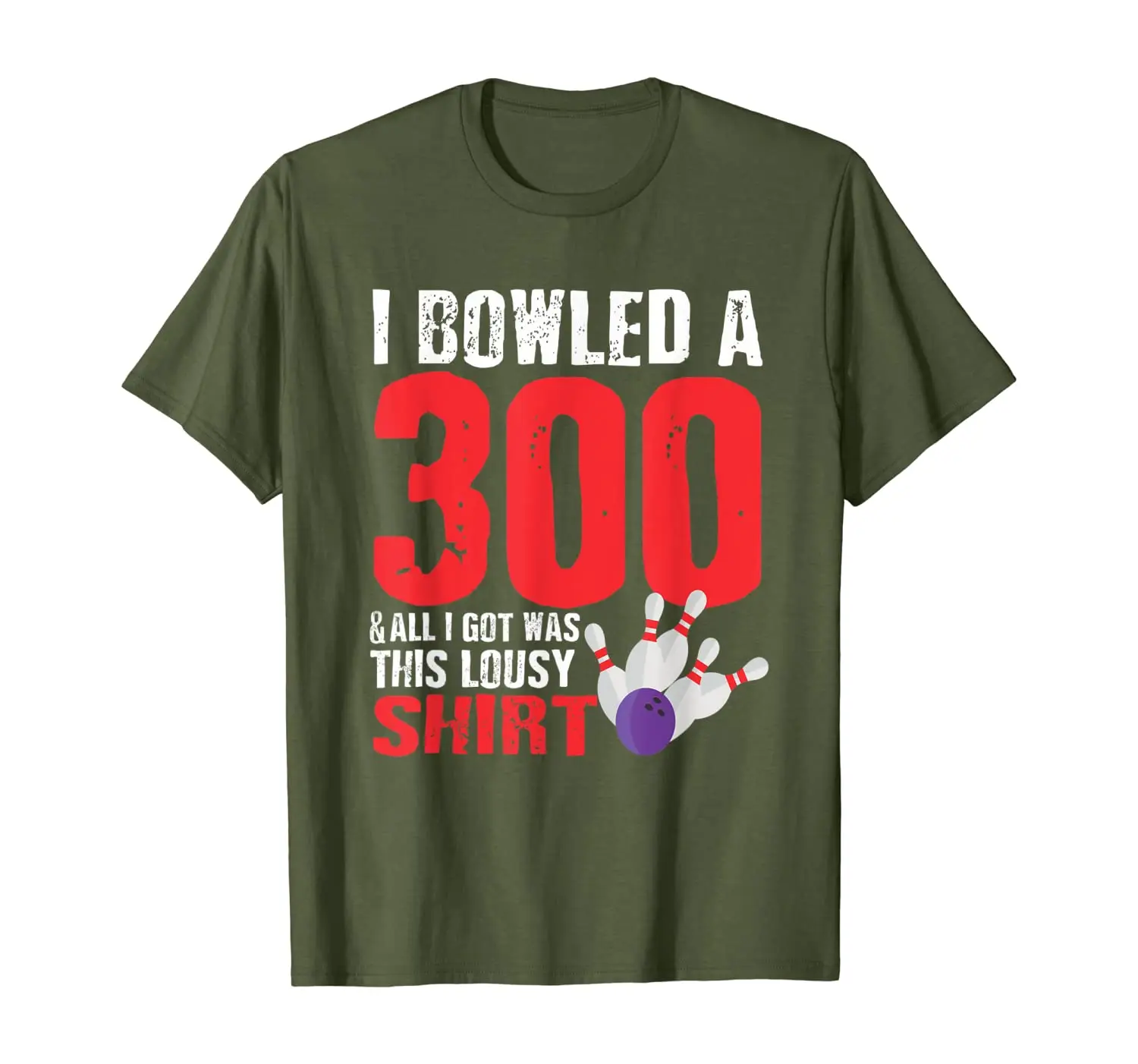 

Bowling Player Bowler King Perfect Pin Strike 300 Game T-Shirt