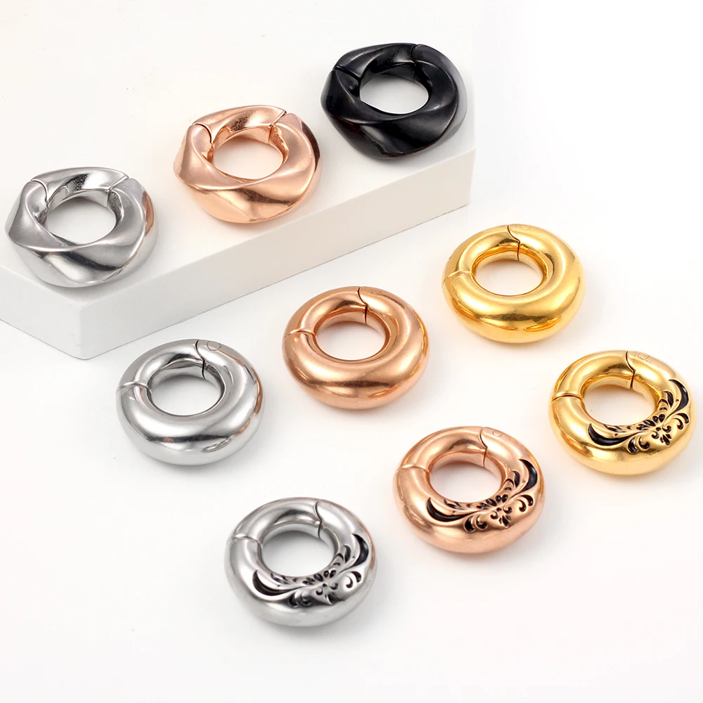 

2PCS 8mm 0g Ear Plug Tunnels Stainless Steel Magnetic Vortex Round Ear Weights Fashion body Jewelry Piercing Ear Gauges Expande