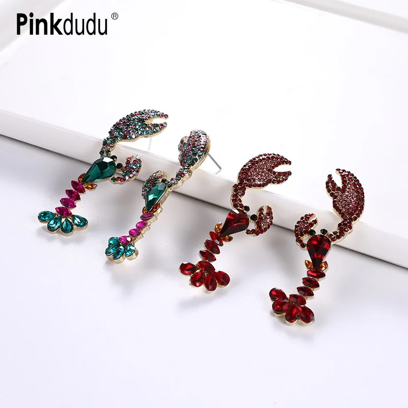 

Pinkdudu Earings Fashion Jewelry 2020 European Exaggerated Lobster Women Personality Animal Pop Party Earrings OG052
