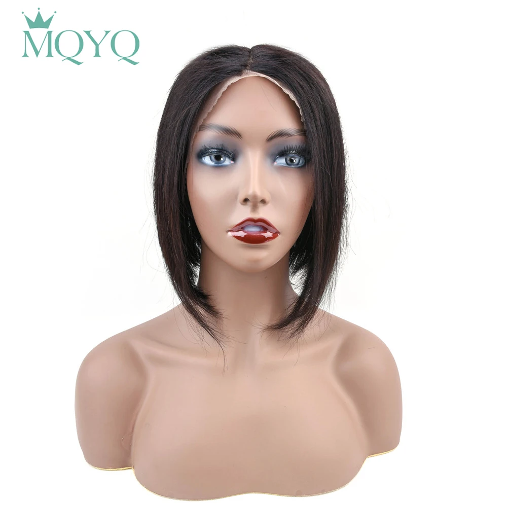 MQYQ короткие парики боб 13*4 кружевные фронтальные малазийские не Remy Прямые
