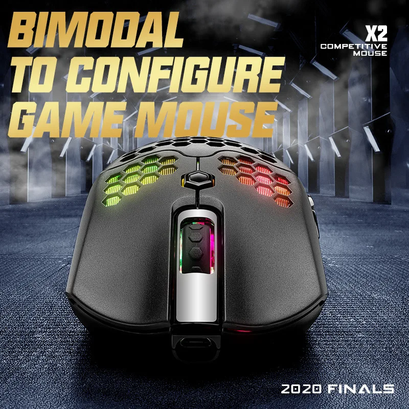 Беспроводная игровая мышь 2 4 ГГц RGB с регулируемым DPI 800-12000 7 кнопок сотовым