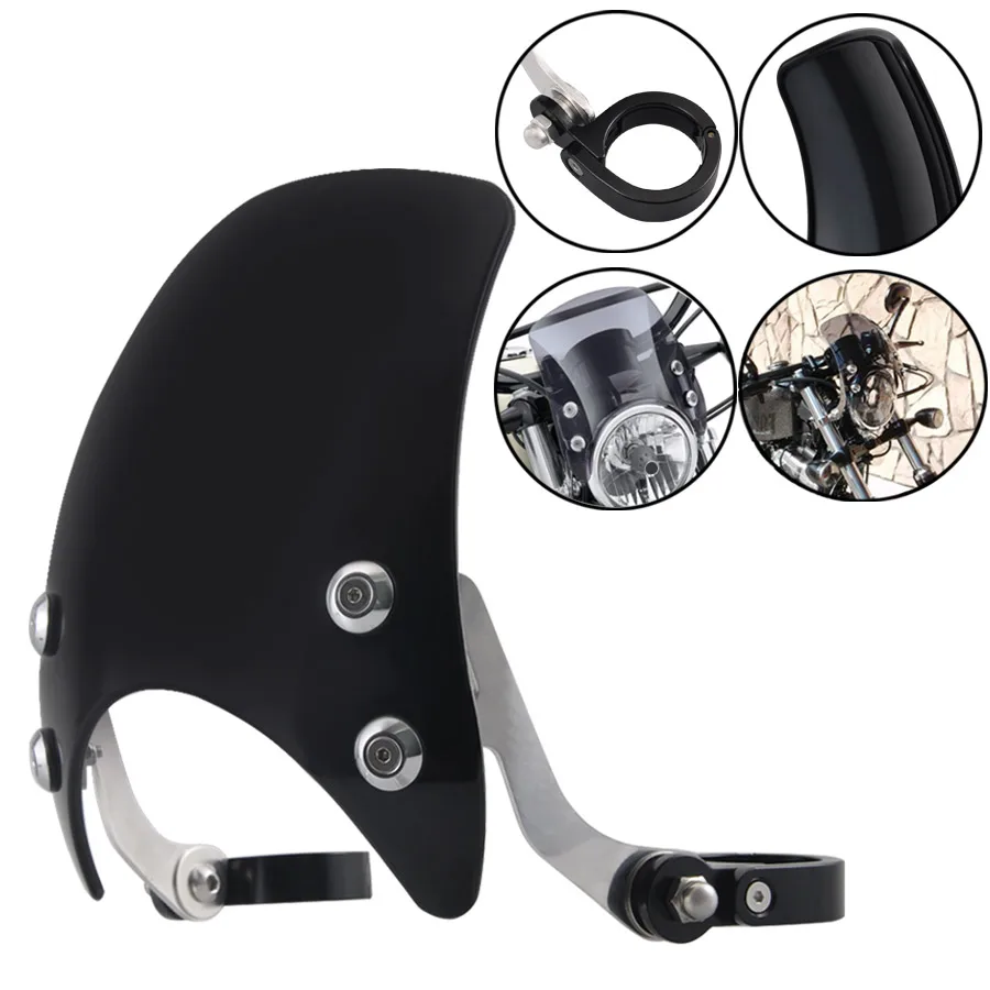 Ветрозащитный экран для мотоцикла черный компактный спортивный ветрозащитный