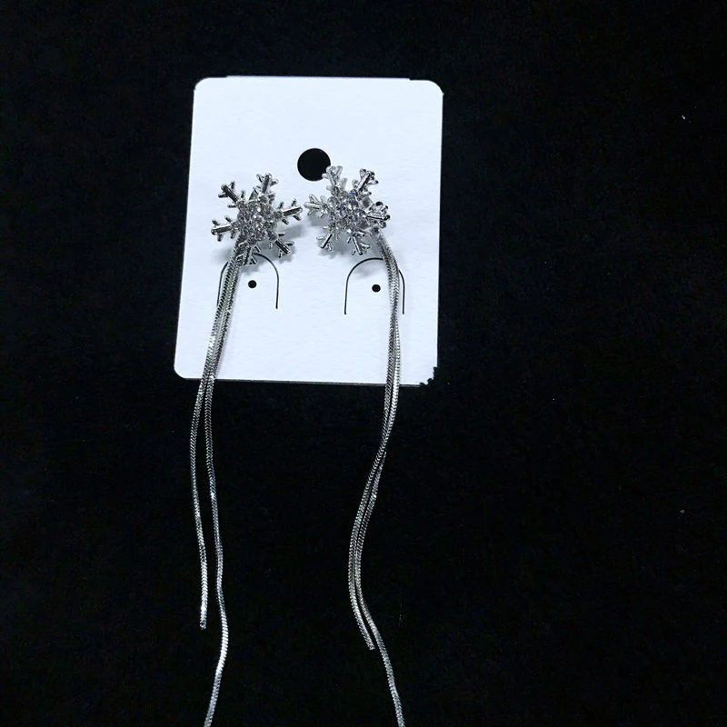 Серьги с кисточками в виде снежинок рождественские серьги гвоздики Подвески