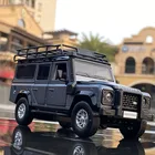 1:32 Land Rover Defender модель автомобиля из сплава, Литые и игрушечные металлические внедорожники, модель автомобиля, имитация звука светильник, детские подарки