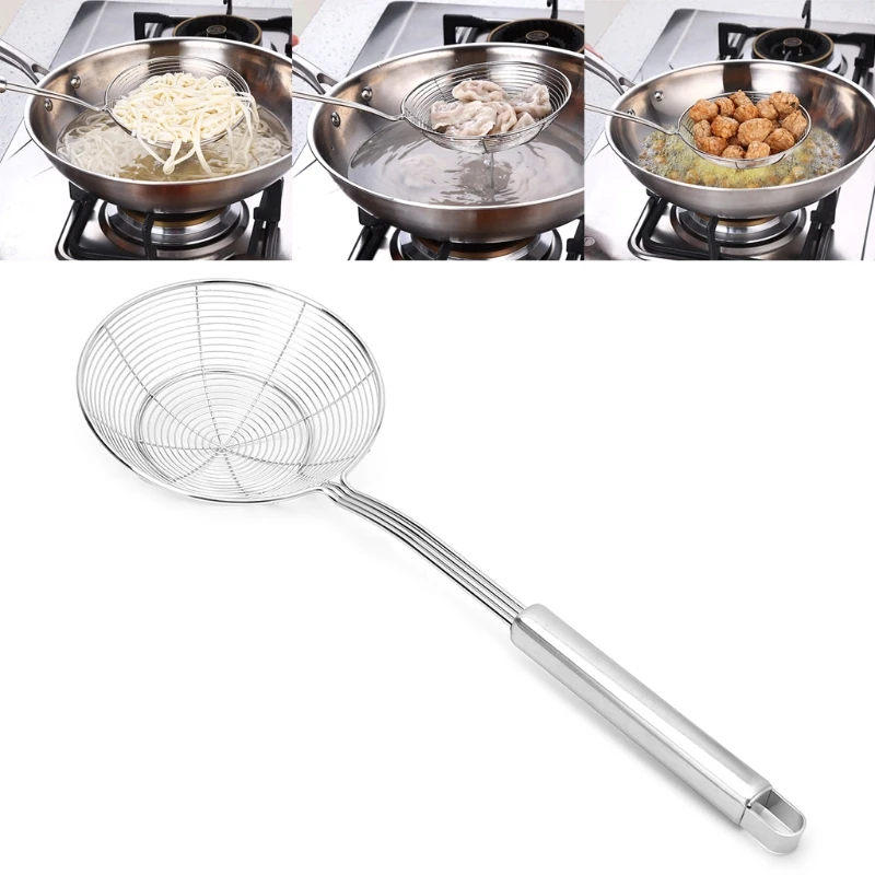

Solid Spider Strainer Skimmer Ladle Stainless Steel Kitchen Utensil Tool