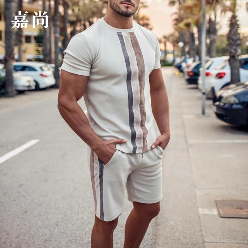 

2021 Summer Short Sleeve Casual Suit Two Piece Men's Fashion