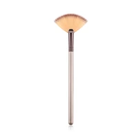 1 pcs professional fan makeup brush blending highlighter contour face loose powder brush champagne gold cosmetic beauty tools