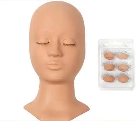 Голова манекена для наращивания ресниц мануального татуажа бровей тонирующие