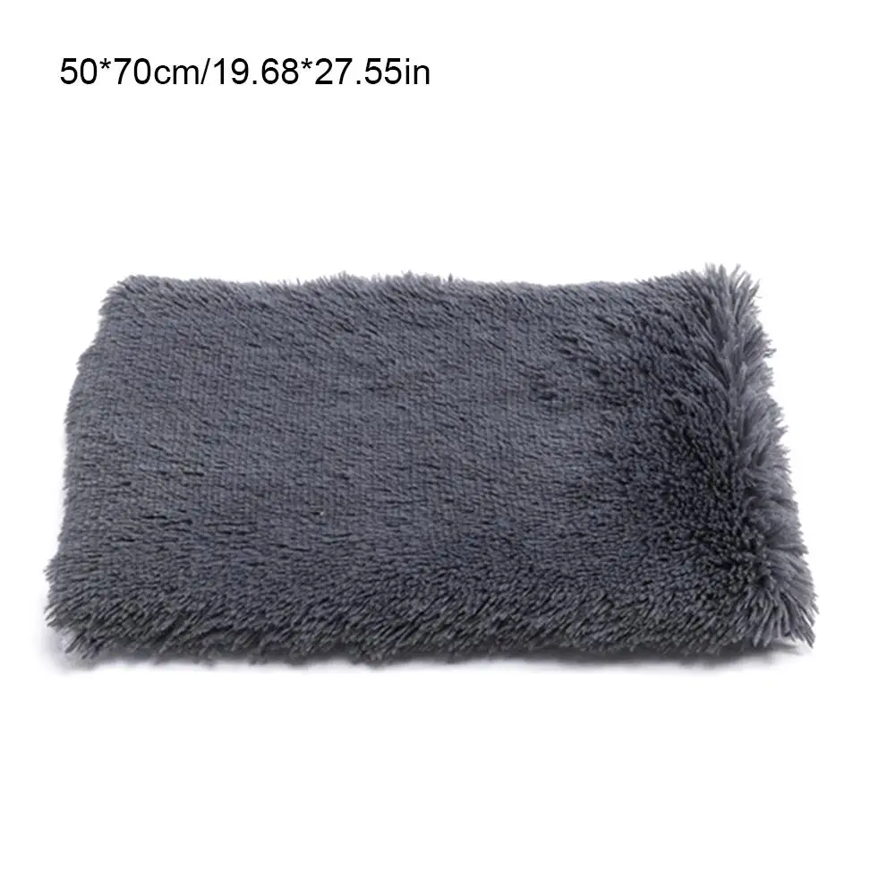 Gray Pet Long Plush Bed Dog Cat Blankets Fluffy Mats Soft Thin Covers For Large Dogs Solid Cats Mattress Blanket - Цвет: Gray