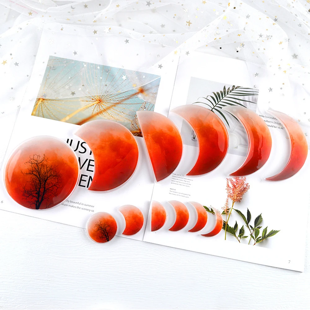 Silicone Mold Crystal Epoxy Resin Lunar Eclipse Coaster Moon Phase for DIY Clay Casting Crafts Home Decoration | Дом и сад