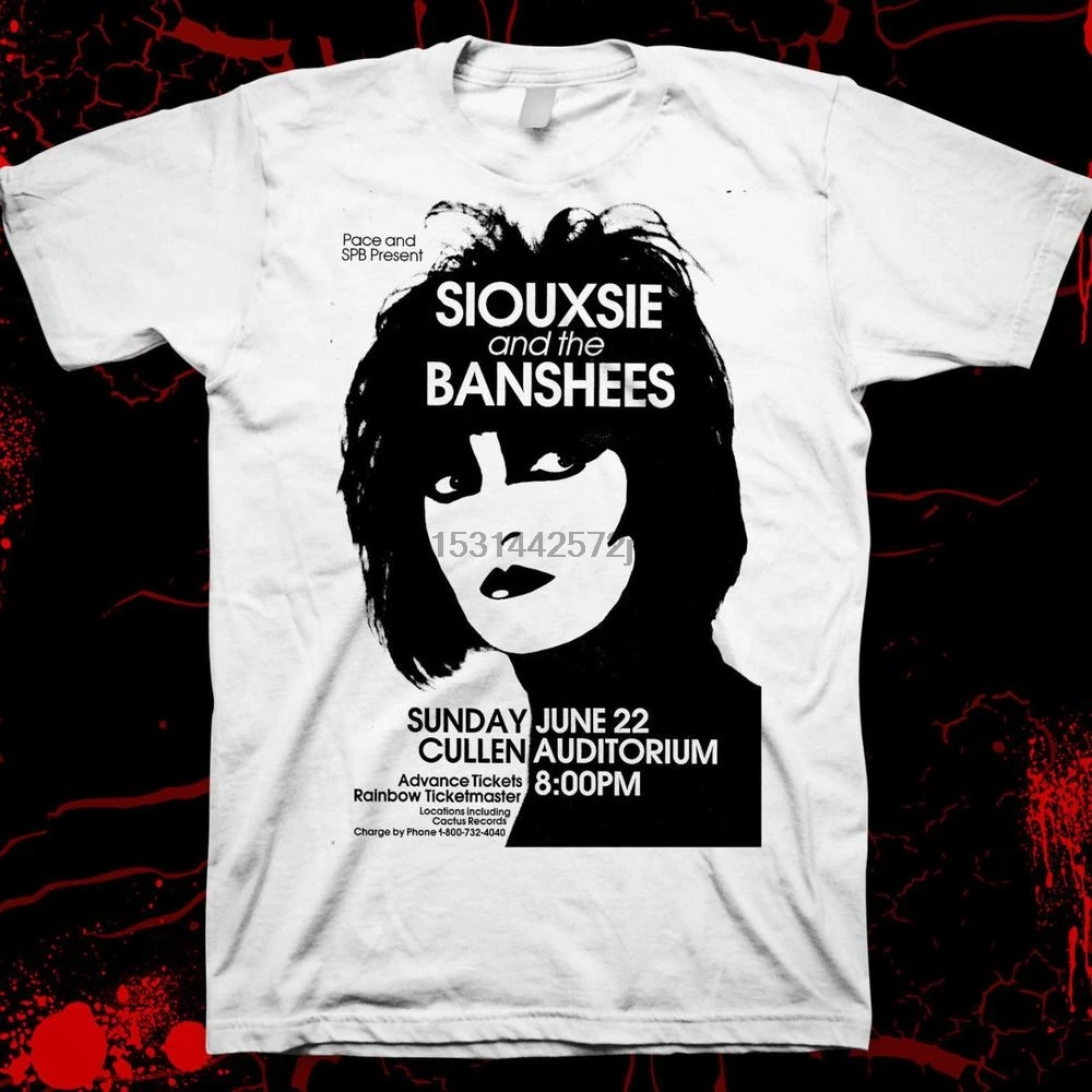 Siouxsie and the Banshees punk flyer ручная проверка предварительно сокращенная футболка из 100%