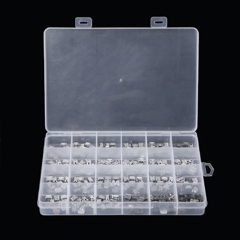240 pcsbox 24 model micro usb connector socket jack usb charging connectors set for mp3 huawei samsung smd dip socket set kit free global shipping