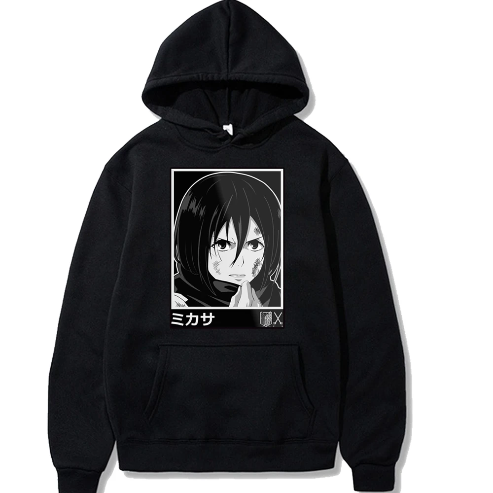 

Attack on Titan Hoody Mikasa Hoodies Casual Loose Sweatshirt Male Female