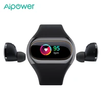 aipower smart watch wearbuds w20 bracelet earphones true wireless 2 in 1 bluetooth compatible 5 0 wrist charging earbuds watches